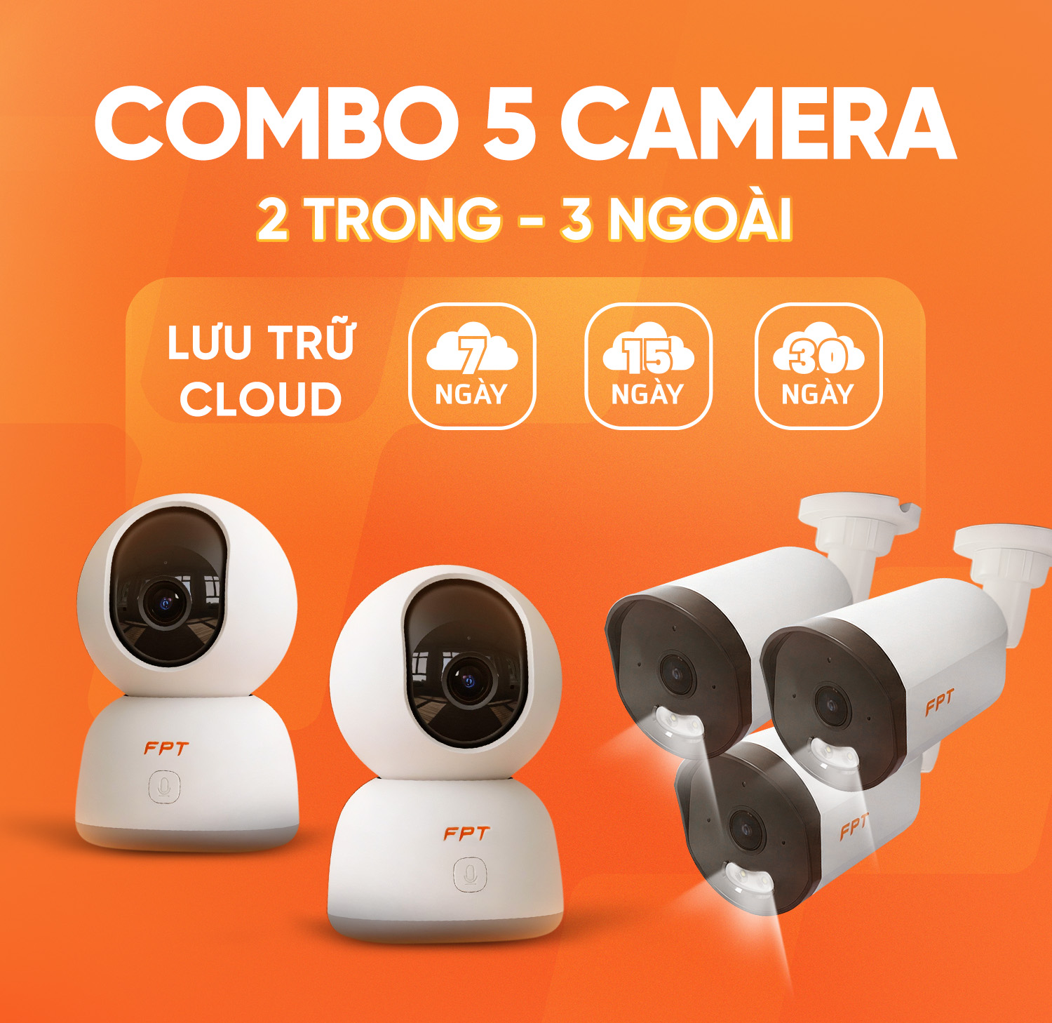 Combo 5 Camera(3 IQ4S; 2 Play4)