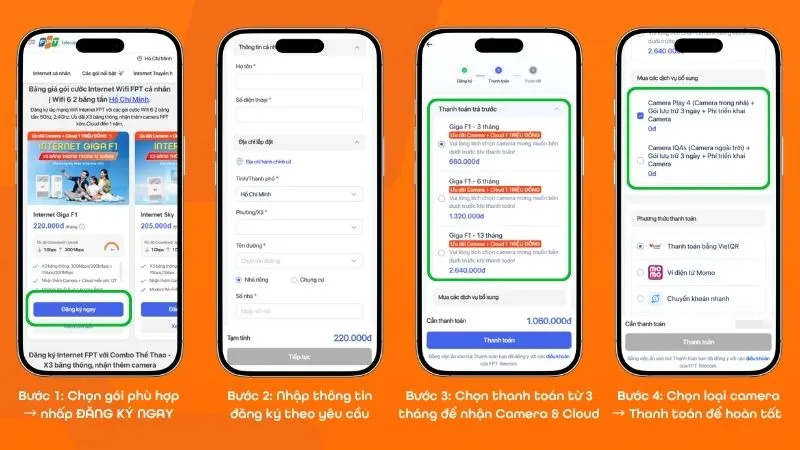 Các bước đăng ký lắp mạng Internet FPT trực tuyến